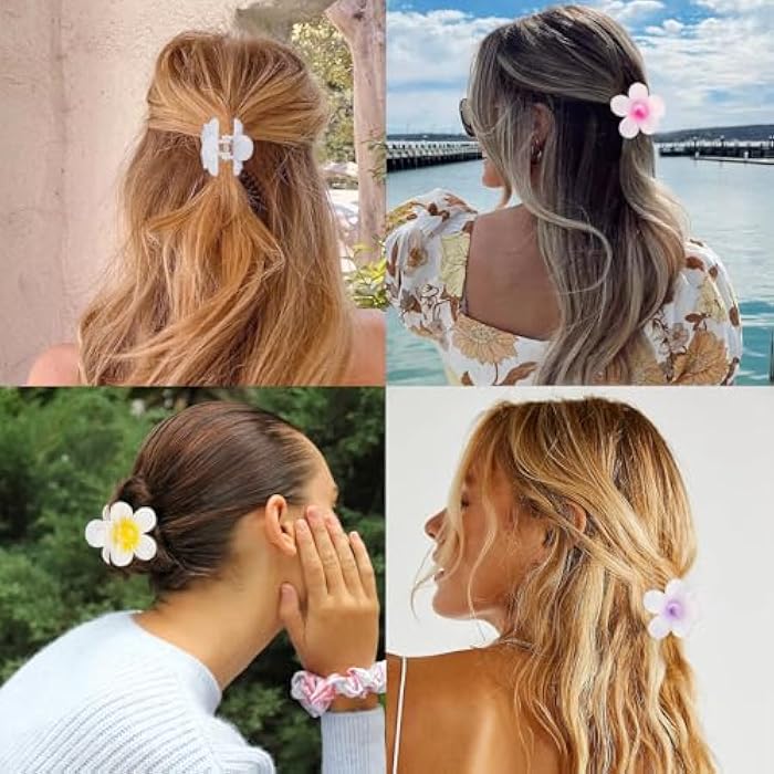 Canitor Small Flower Hair Clips for Women Girls Toddler 12 PCS 1.6 inch Small Flower Claw Clips for Thin Fine Hair Summer Cute Hair Accessories - Image 3
